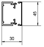 Leitungsführungskanal Kst 30x45x2000mm ver-ws LF-K unbeh hfr 1010qmm RAL9016