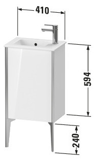Duravit Waschtisch-Unterschrank XViu 41x29x59,4cm, stehend, champagner matt, Anschlag rechts, graphit supermatt