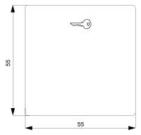 DELTA i-system Wippe mit Schalt/Tast glz titanweiß Symbol Schlüssel/Tür