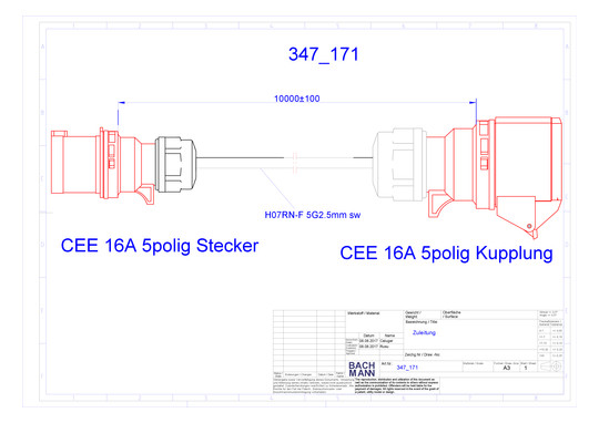 Bachmann Verlängerung 10m sw     347.171 