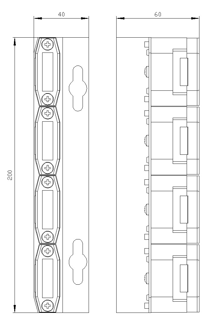 Sammelschienenträger 4p 10mm