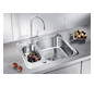 Blanco Becken LANTOS 6-IF 59,3 x 48,8 cm, Edelstahl Bürstfinish, reversibel, mit Ablauffernbedienung/Schale