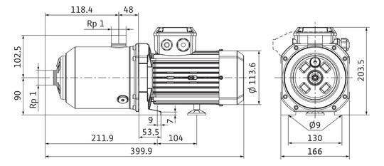 Wilo Hochdruck-Kreiselpumpe Medana CH1-L.404-2/V/E/10T,Rp1,550W,810W