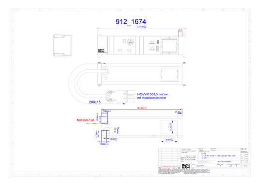 Bachmann CONI 1xUK 1x USB A&C   912.1674 