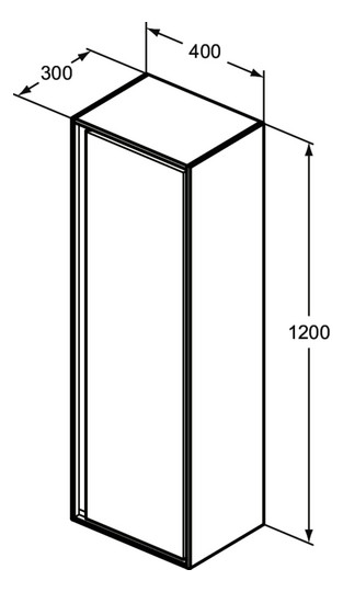 Ideal-Standard Halbhochschrank Connect Air 40x30x120cm, weiß glänzend/hellgrau matt
