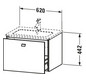 Duravit Waschtisch-Unterschrank Brioso 62 x 47,9 cm, chrom/Nussbaum dunkel, 1 Auszug, wandhängend