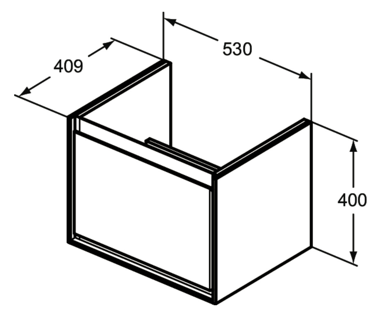 Ideal-Standard Möbelwaschtisch-Unterschrank Connect Air 53 x 40,9 x 40 cm, Nussbaum Dekor