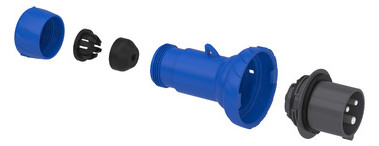 CEE-Stecker 2p 16A IP67 Acti9 110V/ge 4h Schraubkl Kst Verschraubung