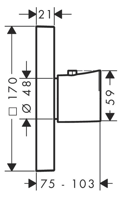 hansgrohe Fertigmontageset Axor Starck Organic HighFlow UP-Thermostat, chrom