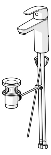 HANSA Waschtisch-Einhebelmischer HANSAPINTO XL mit Ablaufgarnitur, Ausladung 115mm, chrom