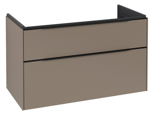 V&B Waschtisch-Unterschrank Subway 3.0 97,3x57,6x47,8cm, ohne LED/Griff Volcano black, taupe