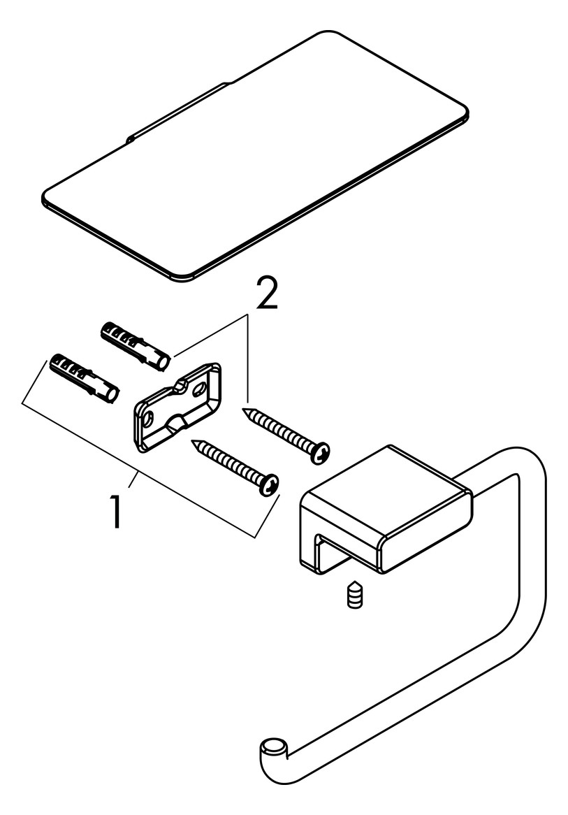 hansgrohe Papierrollenhalter AddStoris mit Ablage, chrom, Wandmontage, Metall