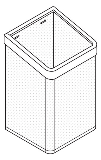 HEWI Papierhandtuchkorb 477 Lochblech weiß, stahlblau, für 60 l Beutel