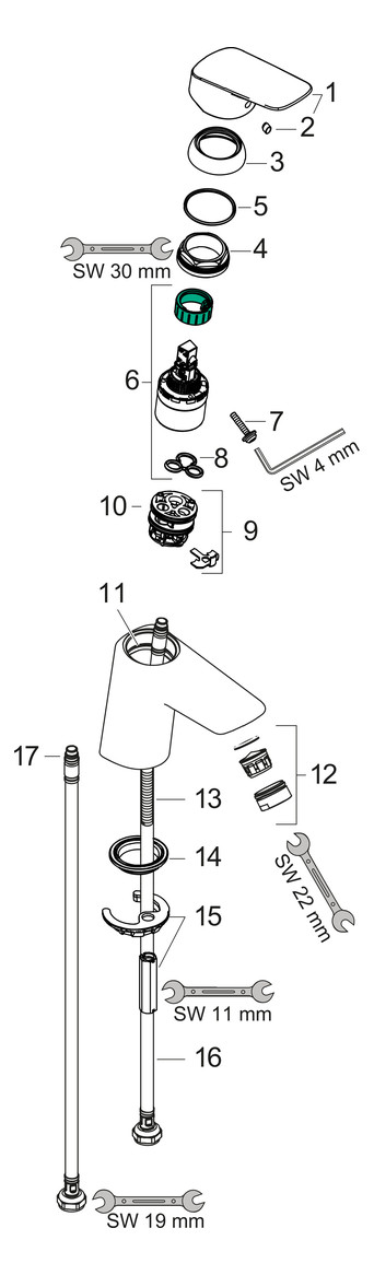 hansgrohe Waschtisch-Einhebelmischer Logis 70 CoolStart ohne Ablaufgarnitur, chrom