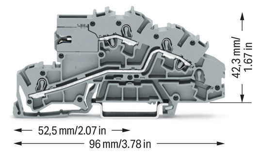 Installationsklemme 32A Serie 2003 2pot 0,25-4qmm gr Mit N-Trennschlitten