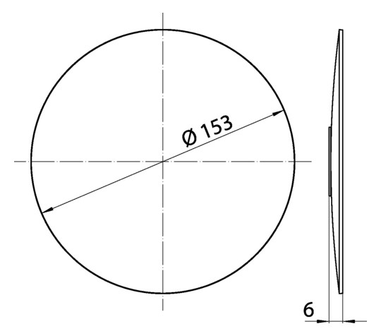 EMCO Klebe-Wandspiegel Pure Ø 153 mm, chrom, rund, randlos, 7-fach