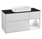 V&B Waschtisch-Unterschrank Finion 120x60,3x50,1cm, Regal rechts Glossy white lacquer, White matt lacquer