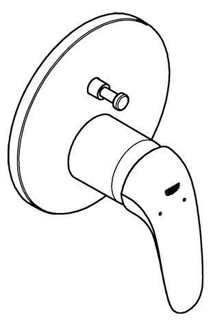 GROHE Fertigmontageset Eurostyle UP-Wannen-Einhebelmischer, geschlossener Metall-Hebelgriff, chrom