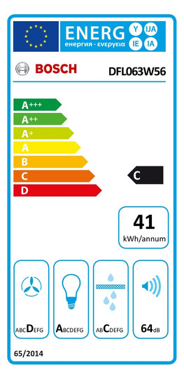 Dunstabzugshaube Flschirm 60mm si C 64dB 328cbm/h Ø120-150mm LED 2st Abl/Uml