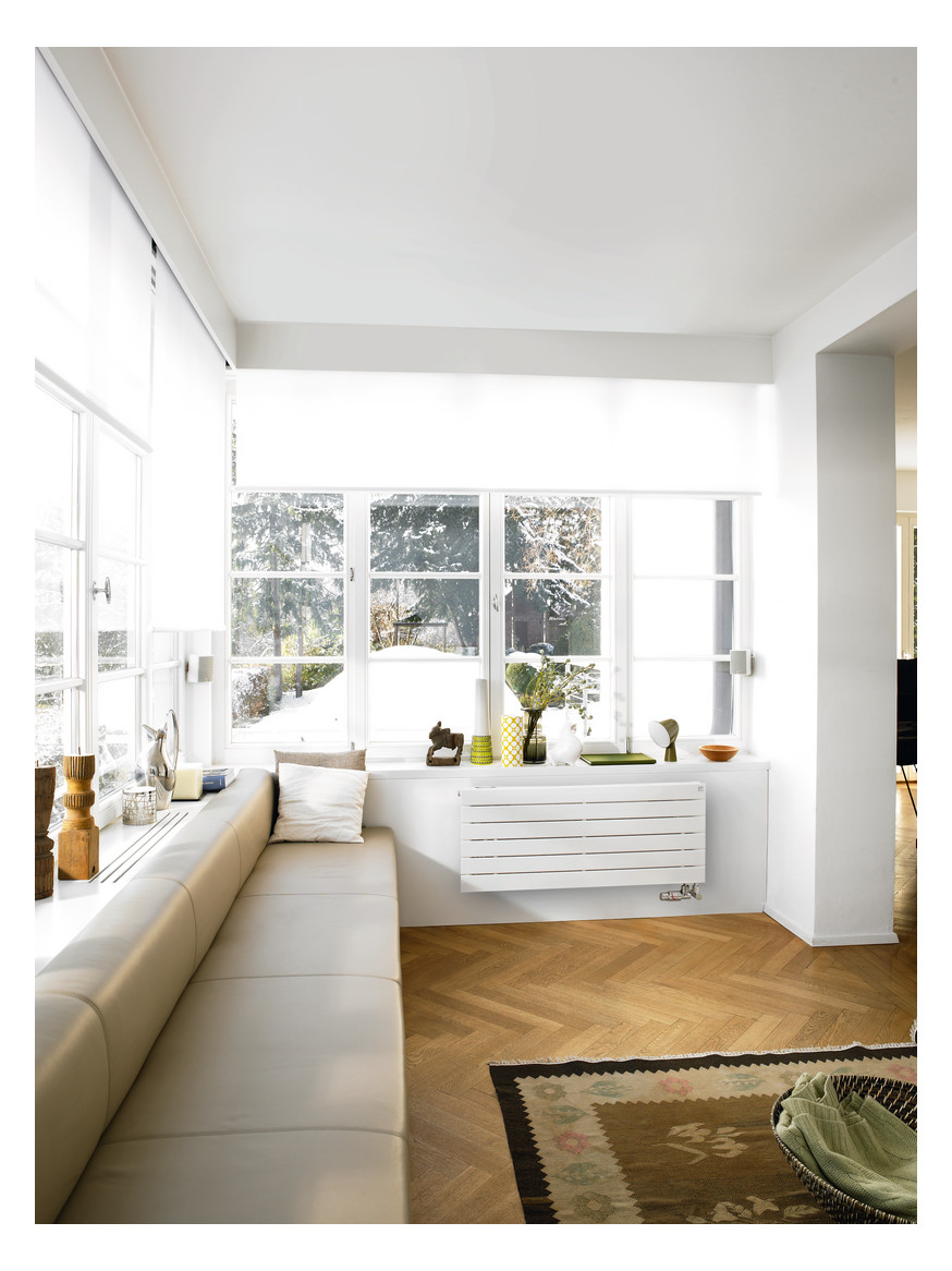 Zehnder Design-Heizkörper Nova Neo BH 444 mm, BL 1200 mm, AB 1270, horizontal, weiß