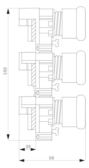D-Sicherungssockel DIII 3 63A 690V 3p Porzellan Sammelschienensystem