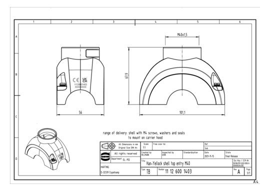 HART Yellock 60 Haube gg M40 11126001403 