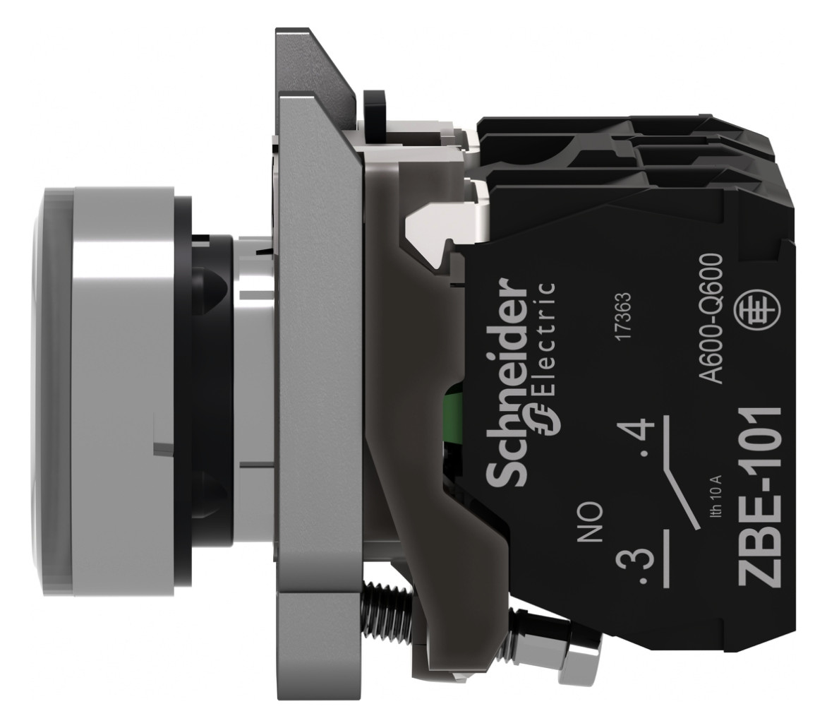 Drucktaster 1f ws rnd Ø22,5mm 1S 1Ö IP66 fl Geeignet für Beleuchtung Tastend