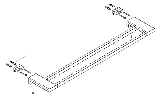 hansgrohe Badetuchhalter AddStoris Länge 648mm, doppelt, Wandmontage, Metall, brushed black chrome
