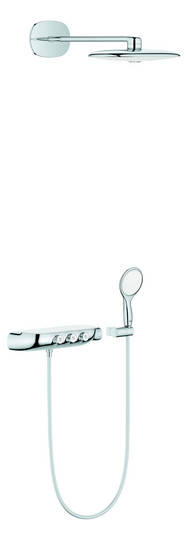 GROHE Duschsystem Rainshower SmartControl Duo 360 mit AP-Thermostat, Auf-/Unterputz Kombination, moon white