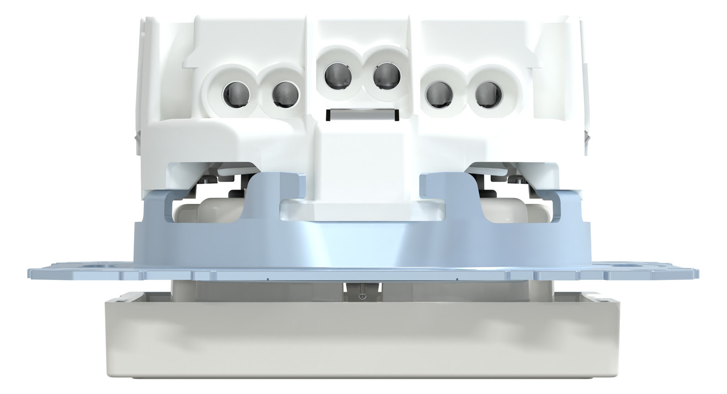 Steckdose 1f polws glz System M UP m.BS IP20 Mit erhöhtem Berührungsschutz
