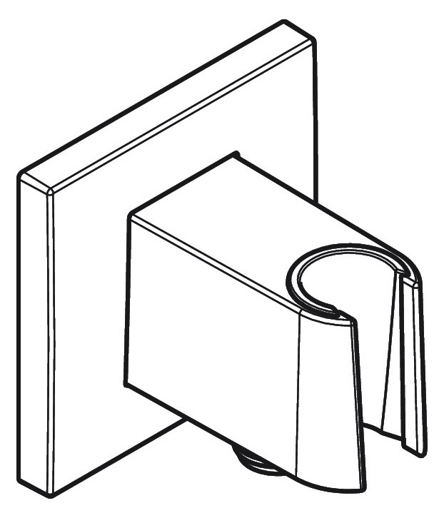 hansgrohe Wandanschluss Fixfit E eckig, mit Brausehalter, mattweiß