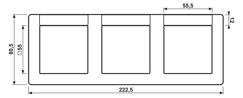 Einbaurahmen 3f aws glz h AS / AS 500 BSF Kst horiz f.GEB-K Unterputzmontage