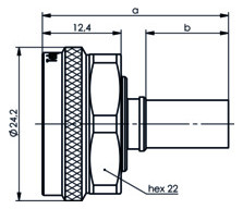 4.3-10-Stecker Rundkabel Crimp/Crimp 50Ohm