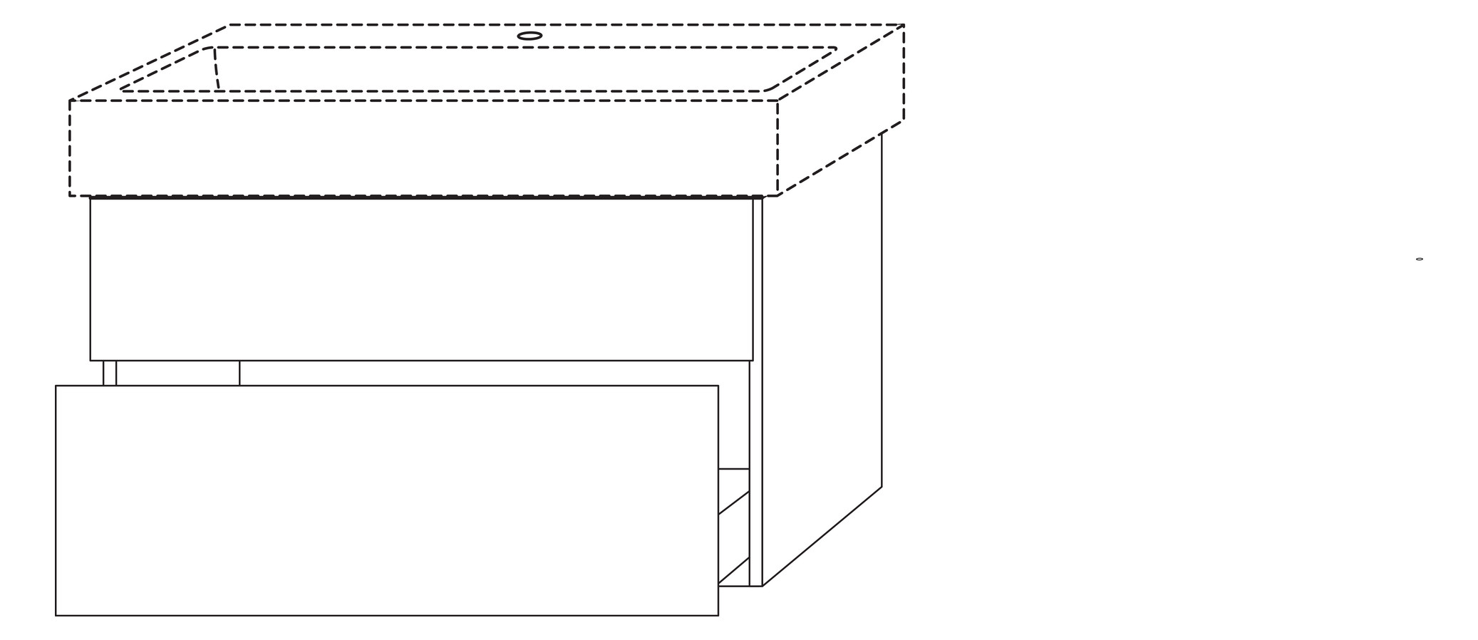 SA Waschtischunterbau mit Auszügen 3way (BP434) 591x750x447 Kaschmir-Matt