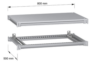 Profil 45x800x500mm Metall gr RAL7035