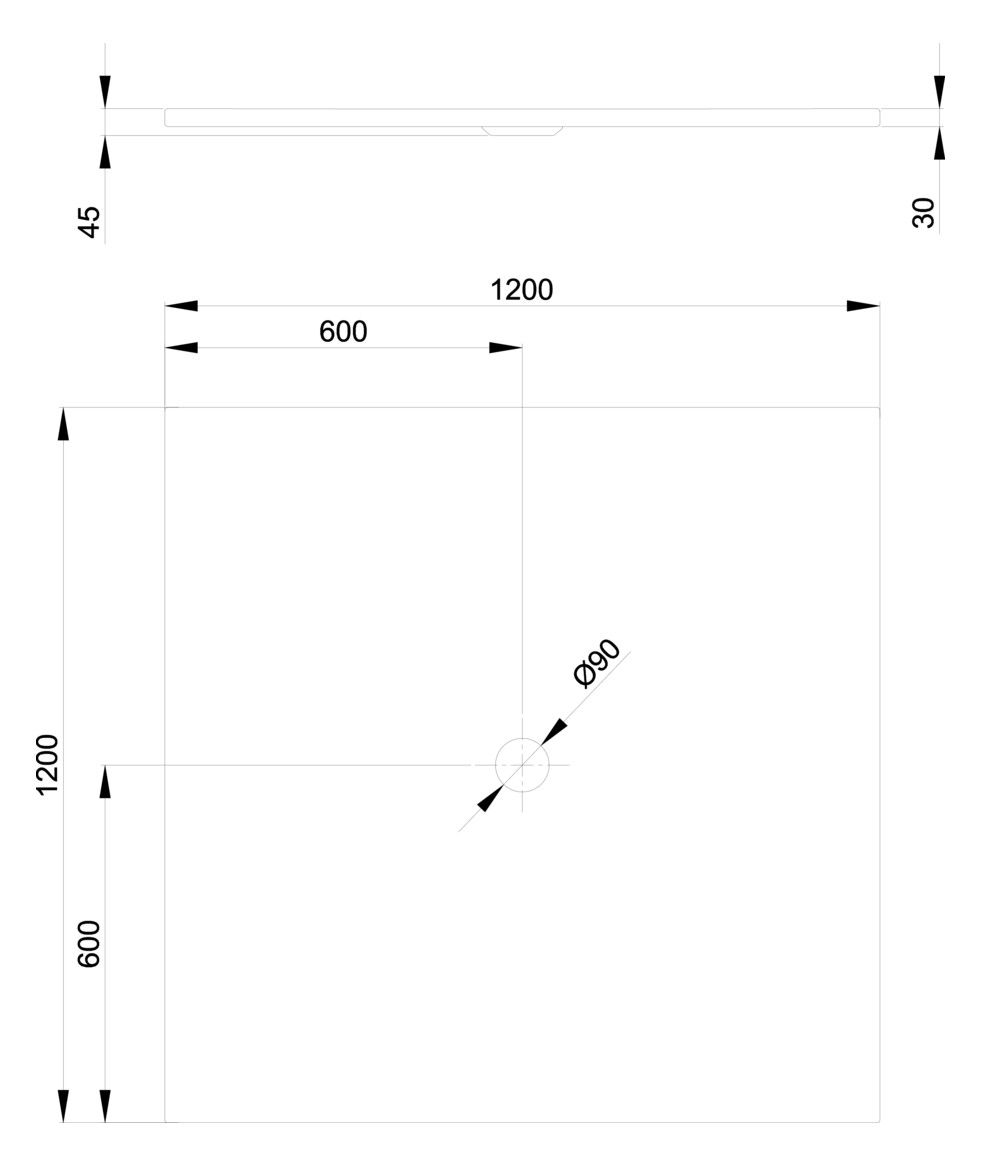 Duschfläche BetteFloor 8721 120cm, Mini-Wannenträger, greige