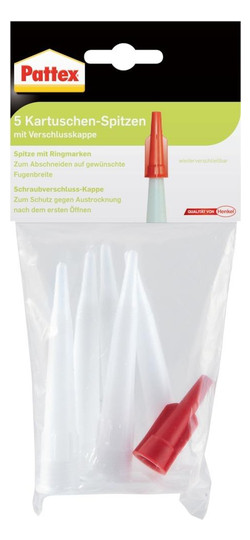 Pattex-Kartuschenspitzen (5+1 Verschlußkappe) PFWKS