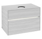 V&B Waschtischunterschrank Collaro 80x54,8x50cm, Waschtisch mittig, LED-Beleuchtung 5,7 W, white wood