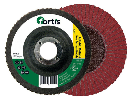 fortis-Fächerschleifscheibe Normalkorund - 115mm,...