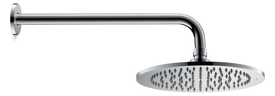 Duravit Brausearm 352mm, gebogen, eckige Rosette, chrom