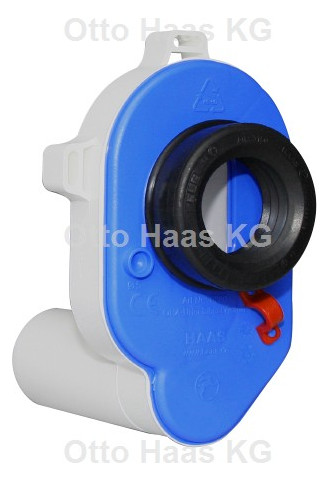 HAAS PE-Urinal-Absauge-Siphon DN 50, Ablauf waagerecht, blau