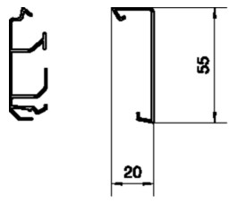 Oberteil SL-K 55mm Kst ver-ws RAL9016 Oberteil SL-K 55mm Kst ver-ws RAL9016