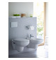 Duravit Wand-Tiefspül-WC Set D-Code mit WC-Sitz, Rimless, Durafix, weiß