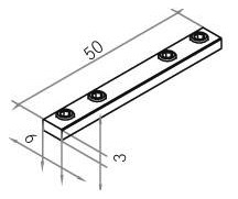 Kupplung/Verbinder ger al L50mm B6mm H3mm