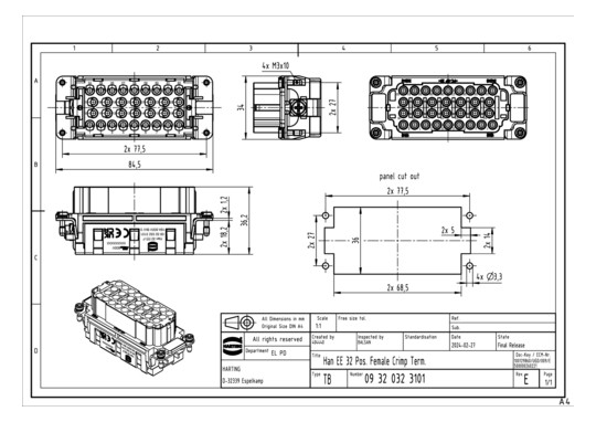 HART Buchseneinsatz 32 pol.  09320323101 