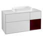 V&B Waschtisch-Unterschrank Finion 120x60,3x50,1cm, Regal rechts Peony, White matt lacquer