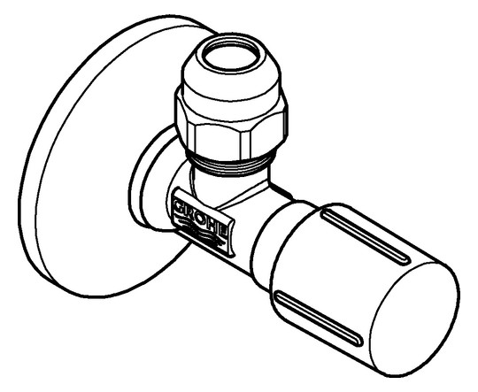 GROHE Eckventil 1/2", Abgang 3/8", selbstdichtendes Anschlussgewinde, satin steel