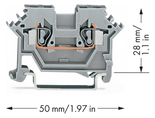 Reihenklemme 0,08-2,5qmm Serie 280 24A 1Etage 2kl gr Hutschiene TH35