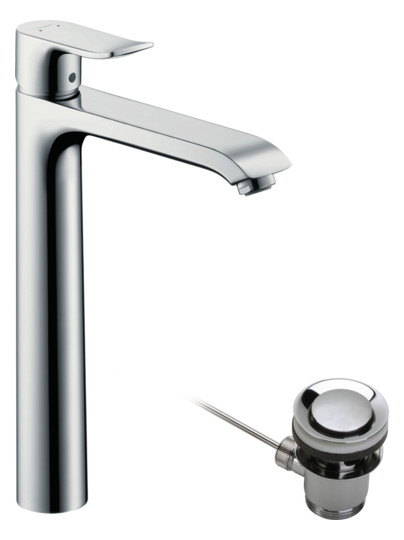 hansgrohe Waschtisch-Einhebelmischer 260 Metris mit Zugstangen-Ablaufgarnitur, chrom
