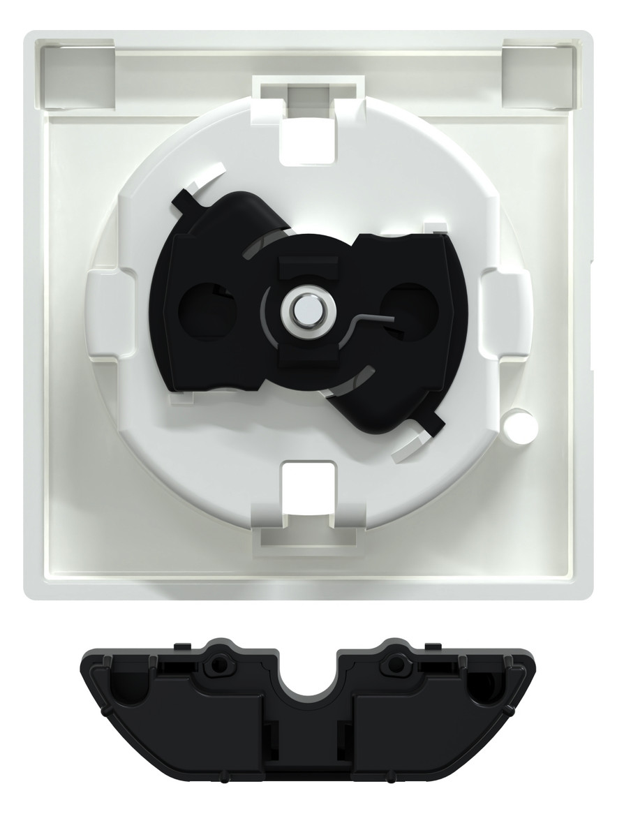 Steckdose 1f akws glz System M UP m.BS IP20 aktivweiß